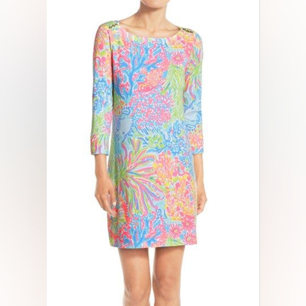 Lilly Pulitzer midi dress size m Coral print